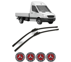 Set stergatoare MERCEDES-BENZ SPRINTER 3,5-t Platform/Chassis (B906) din 2006-2018, pentru parbriz auto, 2 bucati, Bosch Aerotwin, din cauciuc siliconat rezistent, 4 Stickere Auto MERCEDES-BENZ v55773