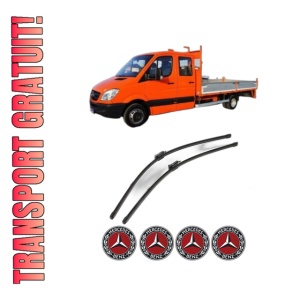 Set stergatoare MERCEDES-BENZ SPRINTER 3-t Platform/Chassis (B910, B907) din 2018-2021, pentru parbriz auto, 2 bucati, Valeo Silencio Xtrm, din cauciuc siliconat rezistent, 4 Stickere Auto MERCEDES-BENZ