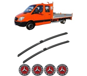 Set stergatoare MERCEDES-BENZ SPRINTER 3-t Platform/Chassis (B910, B907) din 2018-2021, pentru parbriz auto, 2 bucati, Bosch Aerotwin, din cauciuc siliconat rezistent, 4 Stickere Auto MERCEDES-BENZ v49323