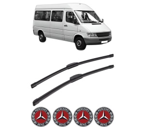 Set stergatoare MERCEDES-BENZ SPRINTER 4-t Bus (B904) din 1996-2006, pentru parbriz auto, 2 bucati, Bosch Aerotwin Retrofit, din cauciuc siliconat rezistent, 4 Stickere Auto MERCEDES-BENZ v41003