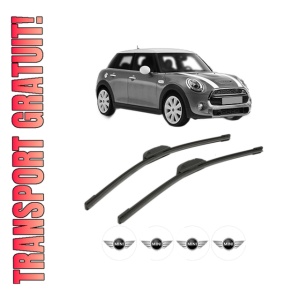 Set stergatoare MINI MINI (F55) din 2013-2017, pentru parbriz auto, 2 bucati, Bosch Aerotwin Retrofit, din cauciuc siliconat rezistent, 4 Stickere Auto MINI