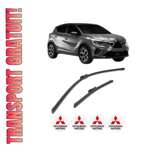 Set stergatoare MITSUBISHI ASX (VSX_, VSE_) din 2023-2024, pentru parbriz auto, 2 bucati, Bosch Aerotwin, din cauciuc siliconat rezistent, 4 Stickere Auto MITSUBISHI