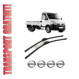 Set stergatoare NISSAN INTERSTAR Platform/Chassis (X70) din 2003-2006, pentru parbriz auto, 2 bucati, Bosch Aerotwin Retro Truck, din cauciuc siliconat rezistent, 4 Stickere Auto NISSAN