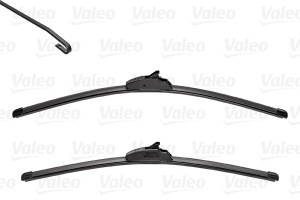 Set stergatoare NISSAN LEAF (ZE0) din 2010-2017, pentru parbriz auto, 2 bucati, Valeo Silencio, din cauciuc siliconat rezistent, 4 Stickere Auto NISSAN v34256