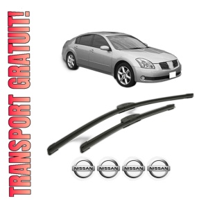Set stergatoare NISSAN MAXIMA VI (A34) din 2006-2008, pentru parbriz auto, 2 bucati, Bosch Aerotwin Retrofit, din cauciuc siliconat rezistent, 4 Stickere Auto NISSAN