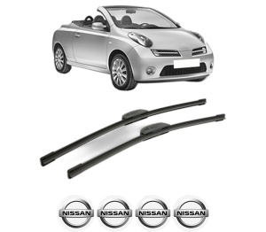 Set stergatoare NISSAN MICRA C+C III (K12) din 2005, pentru parbriz auto, 2 bucati, Bosch Aerotwin Retrofit, din cauciuc siliconat rezistent, 4 Stickere Auto NISSAN v48283