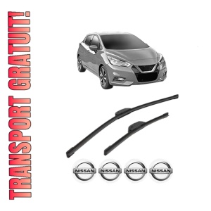 Set stergatoare NISSAN MICRA V (K14) din 2016-2023, pentru parbriz auto, 2 bucati, Bosch Aerotwin Retrofit, din cauciuc siliconat rezistent, 4 Stickere Auto NISSAN