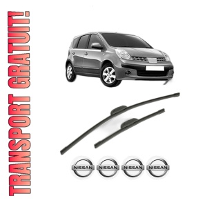 Set stergatoare NISSAN NOTE (E11, NE11) din 2006-2010, pentru parbriz auto, 2 bucati, Bosch Aerotwin Retrofit, din cauciuc siliconat rezistent, 4 Stickere Auto NISSAN - Img 1