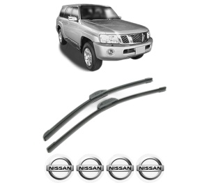 Set stergatoare NISSAN PATROL GR V Platform/Chassis (Y61) din 2007, pentru parbriz auto, 2 bucati, Bosch Aerotwin Retrofit, din cauciuc siliconat rezistent, 4 Stickere Auto NISSAN v51433
