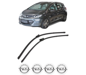 Set stergatoare OPEL AMPERA-E (F17) din 2017-2019, pentru parbriz auto, 2 bucati, Valeo Silencio Xtrm, din cauciuc siliconat rezistent, 4 Stickere Auto OPEL v35778