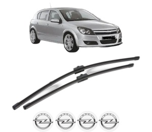 Set stergatoare OPEL ASTRA H (A04) din 2004-2014, pentru parbriz auto, 2 bucati, Valeo Silencio Xtrm, din cauciuc siliconat rezistent, 4 Stickere Auto OPEL v38898