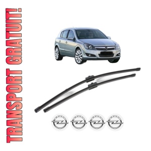 Set stergatoare OPEL ASTRA H CLASSIC Hatchback (A04) din 2009, pentru parbriz auto, 2 bucati, Valeo Silencio Xtrm, din cauciuc siliconat rezistent, 4 Stickere Auto OPEL