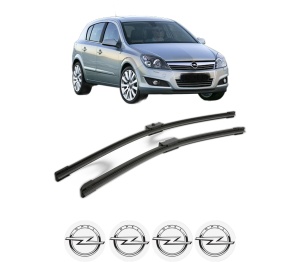 Set stergatoare OPEL ASTRA H CLASSIC Hatchback (A04) din 2009, pentru parbriz auto, 2 bucati, Bosch Aerotwin, din cauciuc siliconat rezistent, 4 Stickere Auto OPEL v43583