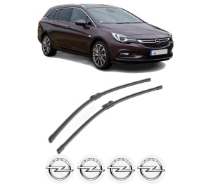 Set stergatoare OPEL ASTRA K Sports Tourer (B16) din 2015-2022, pentru parbriz auto, 2 bucati, Bosch Aerotwin, din cauciuc siliconat rezistent, 4 Stickere Auto OPEL v54153