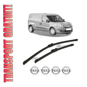 Set stergatoare OPEL COMBO Box Body/MPV (X12) din 2012-2016, pentru parbriz auto, 2 bucati, Bosch Aerotwin, din cauciuc siliconat rezistent, 4 Stickere Auto OPEL