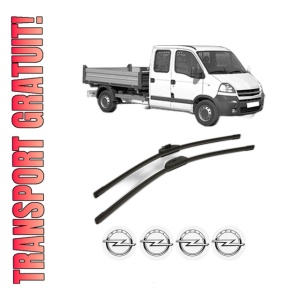 Set stergatoare OPEL MOVANO A Platform/Chassis (X70) din 1998-2006, pentru parbriz auto, 2 bucati, Bosch Aerotwin Retro Truck, din cauciuc siliconat rezistent, 4 Stickere Auto OPEL