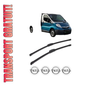 Set stergatoare OPEL VIVARO A Platform/Chassis (X83) din 2001-2006, pentru parbriz auto, 2 bucati, Bosch Aerotwin Retrofit, din cauciuc siliconat rezistent, 4 Stickere Auto OPEL