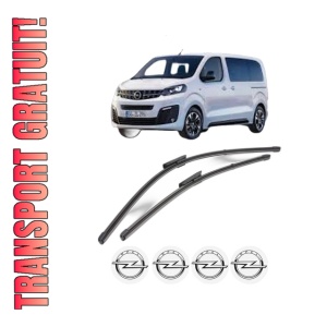 Set stergatoare OPEL VIVARO C Van (K0) din 2019-2025, pentru parbriz auto, 2 bucati, Valeo Silencio Xtrm, din cauciuc siliconat rezistent, 4 Stickere Auto OPEL