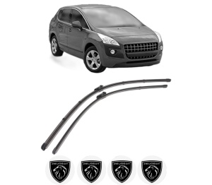 Set stergatoare PEUGEOT 3008 Van (0U_) din 2009-2016, pentru parbriz auto, 2 bucati, Valeo Silencio Xtrm, din cauciuc siliconat rezistent, 4 Stickere Auto PEUGEOT v37578
