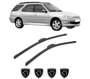 Set stergatoare PEUGEOT 306 Break (7E, N3, N5) din 1997-2000, pentru parbriz auto, 2 bucati, Bosch Aerotwin Retrofit, din cauciuc siliconat rezistent, 4 Stickere Auto PEUGEOT v46693