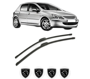 Set stergatoare PEUGEOT 307 (3A/C) din 2000-2012, pentru parbriz auto, 2 bucati, Bosch Aerotwin Retrofit, din cauciuc siliconat rezistent, 4 Stickere Auto PEUGEOT v43833