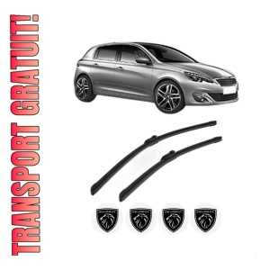 Set stergatoare PEUGEOT 308 II (LB_, LP_, LW_, LH_, L3_) din 2013-2021, pentru parbriz auto, 2 bucati, Bosch Aerotwin, din cauciuc siliconat rezistent, 4 Stickere Auto PEUGEOT