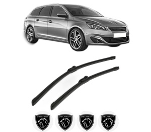 Set stergatoare PEUGEOT 308 SW II (LC_, LJ_, LR_, LX_, L4_) din 2014-2021, pentru parbriz auto, 2 bucati, Bosch Aerotwin, din cauciuc siliconat rezistent, 4 Stickere Auto PEUGEOT v55833