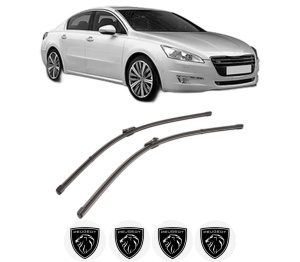 Set stergatoare PEUGEOT 508 I (8D_) din 2010-2018, pentru parbriz auto, 2 bucati, Valeo Silencio Xtrm, din cauciuc siliconat rezistent, 4 Stickere Auto PEUGEOT v37758