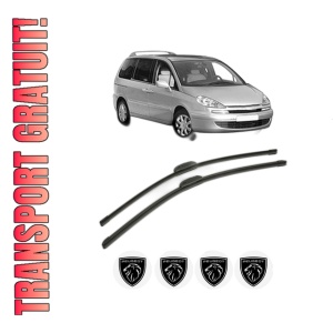 Set stergatoare PEUGEOT 807 (EB_) din 2002-2009, pentru parbriz auto, 2 bucati, Bosch Aerotwin Retrofit, din cauciuc siliconat rezistent, 4 Stickere Auto PEUGEOT