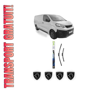 Set stergatoare PEUGEOT EXPERT Van (V_) din 2016-2024, pentru parbriz auto, 2 bucati, Valeo Silencio Xtrm, din cauciuc siliconat rezistent, 4 Stickere Auto PEUGEOT