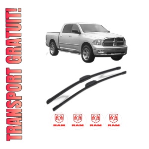 Set stergatoare RAM 1500 Crew Cab Pickup (DS) din 2013-2018, pentru parbriz auto, 2 bucati, Bosch Aerotwin Retrofit, din cauciuc siliconat rezistent, 4 Stickere Auto RAM