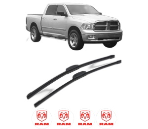 Set stergatoare RAM 1500 Crew Cab Pickup (DS) din 2013-2018, pentru parbriz auto, 2 bucati, Bosch Aerotwin Retrofit, din cauciuc siliconat rezistent, 4 Stickere Auto RAM v46073