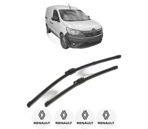 Set stergatoare RENAULT EXPRESS Box Body/MPV din 2021, pentru parbriz auto, 2 bucati, Valeo Silencio Xtrm, din cauciuc siliconat rezistent, 4 Stickere Auto RENAULT v34998