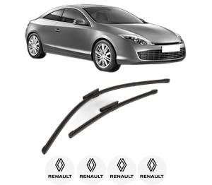 Set stergatoare RENAULT LAGUNA Coupe (DT0/1) din 2008-2015, pentru parbriz auto, 2 bucati, Valeo Silencio Xtrm, din cauciuc siliconat rezistent, 4 Stickere Auto RENAULT v38058