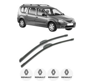 Set stergatoare RENAULT LOGAN I Estate (KS_) din 2007-2015, pentru parbriz auto, 2 bucati, Bosch Aerotwin Retrofit, din cauciuc siliconat rezistent, 4 Stickere Auto RENAULT v51313
