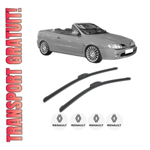 Set stergatoare RENAULT MEGANE I Cabriolet (EA0/1_) din 1996-2002, pentru parbriz auto, 2 bucati, Bosch Aerotwin Retrofit, din cauciuc siliconat rezistent, 4 Stickere Auto RENAULT