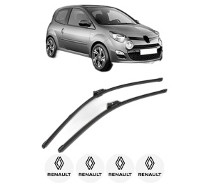 Set stergatoare RENAULT TWINGO II (CN0_) din 2007-2014, pentru parbriz auto, 2 bucati, Valeo Silencio Xtrm, din cauciuc siliconat rezistent, 4 Stickere Auto RENAULT v38298