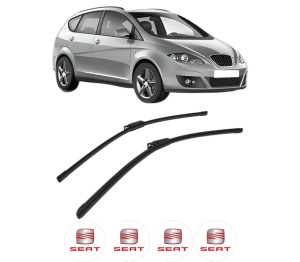 Set stergatoare SEAT ALTEA XL (5P5, 5P8) din 2006-2015, pentru parbriz auto, 2 bucati, Bosch Aerotwin, din cauciuc siliconat rezistent, 4 Stickere Auto SEAT v43223