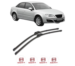 Set stergatoare SEAT EXEO (3R2) din 2008-2013, pentru parbriz auto, 2 bucati, Valeo Silencio Xtrm, din cauciuc siliconat rezistent, 4 Stickere Auto SEAT v40578