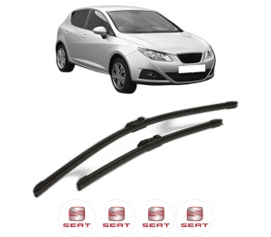 Set stergatoare SEAT IBIZA IV (6J5, 6P1) din 2008-2017, pentru parbriz auto, 2 bucati, Bosch Aerotwin, din cauciuc siliconat rezistent, 4 Stickere Auto SEAT v55353