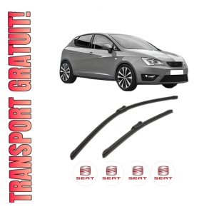 Set stergatoare SEAT IBIZA V (KJ1, KJG) din 2017-2020, pentru parbriz auto, 2 bucati, Bosch Aerotwin, din cauciuc siliconat rezistent, 4 Stickere Auto SEAT