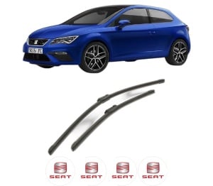 Set stergatoare SEAT LEON (KL1, KLG) din 2019-2024, pentru parbriz auto, 2 bucati, Bosch Aerotwin, din cauciuc siliconat rezistent, 4 Stickere Auto SEAT v52213