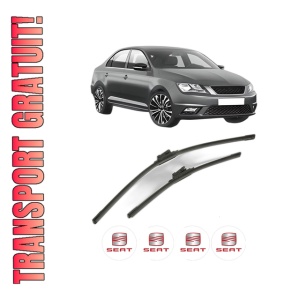 Set stergatoare SEAT TOLEDO IV (KG3) din 2012-2019, pentru parbriz auto, 2 bucati, Bosch Aerotwin, din cauciuc siliconat rezistent, 4 Stickere Auto SEAT