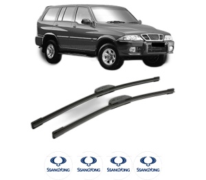 Set stergatoare SSANGYONG MUSSO (FJ) din 1995-2003, pentru parbriz auto, 2 bucati, Bosch Aerotwin Retrofit, din cauciuc siliconat rezistent, 4 Stickere Auto SSANGYONG - Img 1