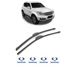 Set stergatoare SSANGYONG REXTON W / REXTON VAN din 2015, pentru parbriz auto, 2 bucati, Bosch Aerotwin Retrofit, din cauciuc siliconat rezistent, 4 Stickere Auto SSANGYONG - Img 1