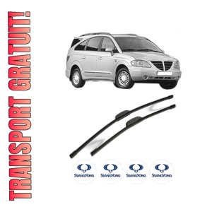 Set stergatoare SSANGYONG RODIUS I din 2005-2007, pentru parbriz auto, 2 bucati, Bosch Aerotwin Retrofit, din cauciuc siliconat rezistent, 4 Stickere Auto SSANGYONG