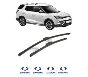 Set stergatoare SSANGYONG XLV VAN din 2016, pentru parbriz auto, 2 bucati, Bosch Aerotwin Retrofit, din cauciuc siliconat rezistent, 4 Stickere Auto SSANGYONG v45713