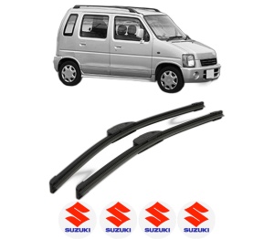 Set stergatoare SUZUKI WAGON R+ Hatchback (EM) din 1998, pentru parbriz auto, 2 bucati, Bosch Aerotwin Retrofit, din cauciuc siliconat rezistent, 4 Stickere Auto SUZUKI - Img 1