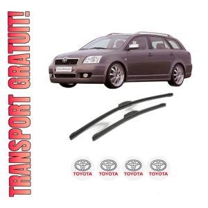 Set stergatoare TOYOTA AVENSIS Estate (_T25_) din 2003-2008, pentru parbriz auto, 2 bucati, Bosch Aerotwin Retrofit, din cauciuc siliconat rezistent, 4 Stickere Auto TOYOTA