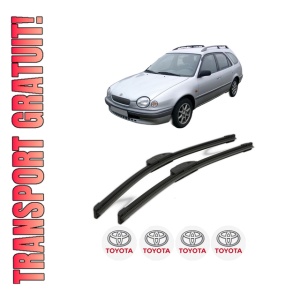 Set stergatoare TOYOTA COROLLA Estate Van (_E11_) din 2000, pentru parbriz auto, 2 bucati, Bosch Aerotwin Retrofit, din cauciuc siliconat rezistent, 4 Stickere Auto TOYOTA